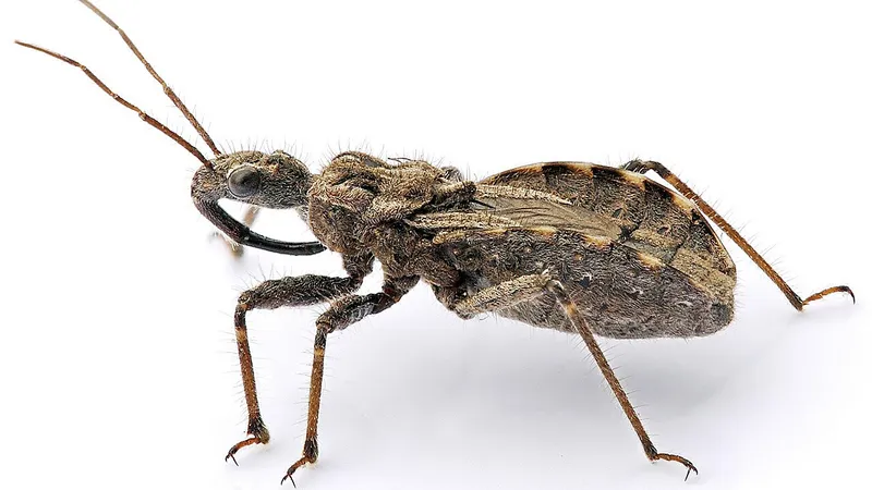 Assassin Bug (Acanthaspis petax) displaying natural behavioral traits in wild habitat