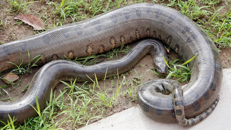 green anaconda in natural habitat