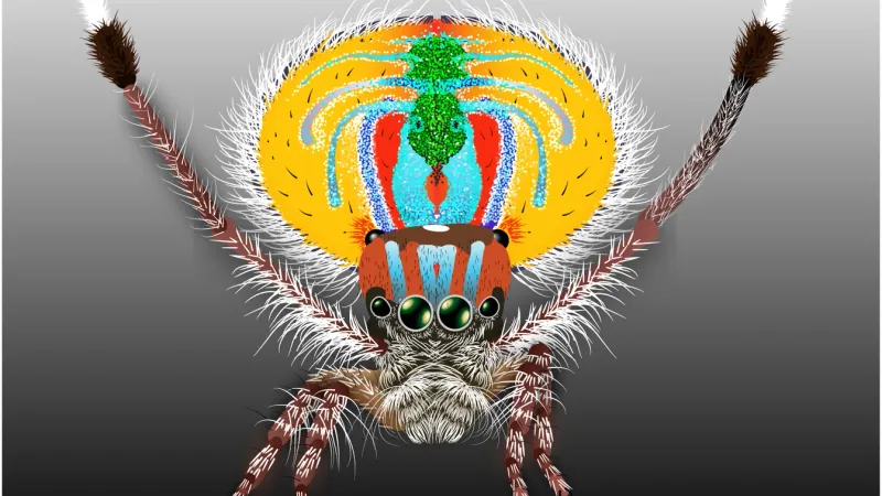 Peacock Spider in natural environment
