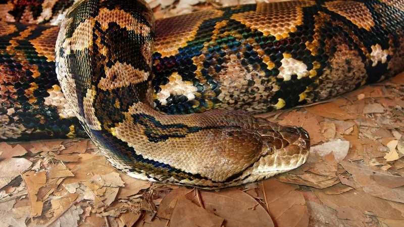 reticulated python in natural habitat