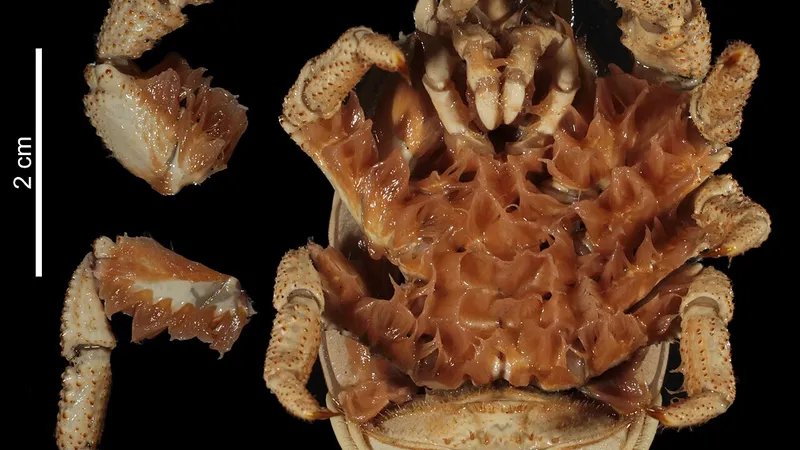 Hydrothermal vent Yeti Crab (Kiwa tyleri) showing setae coverage